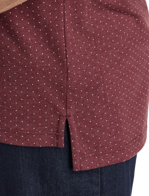 Harbor Bay By Dxl Big & Tall Pin Dot Printed Polo Shirt In Burgundy
