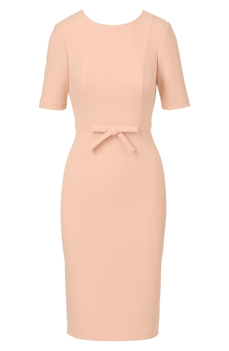 Adrianna Papell Bow Front Sheath Dress, Alternate, color, Blush