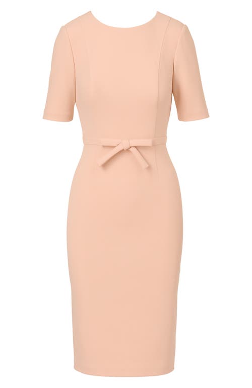 Adrianna Papell Bow Front Sheath Dress In Blush