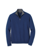 Paul Fredrick Supima Cotton Quarter Zip Mock Neck Sweater