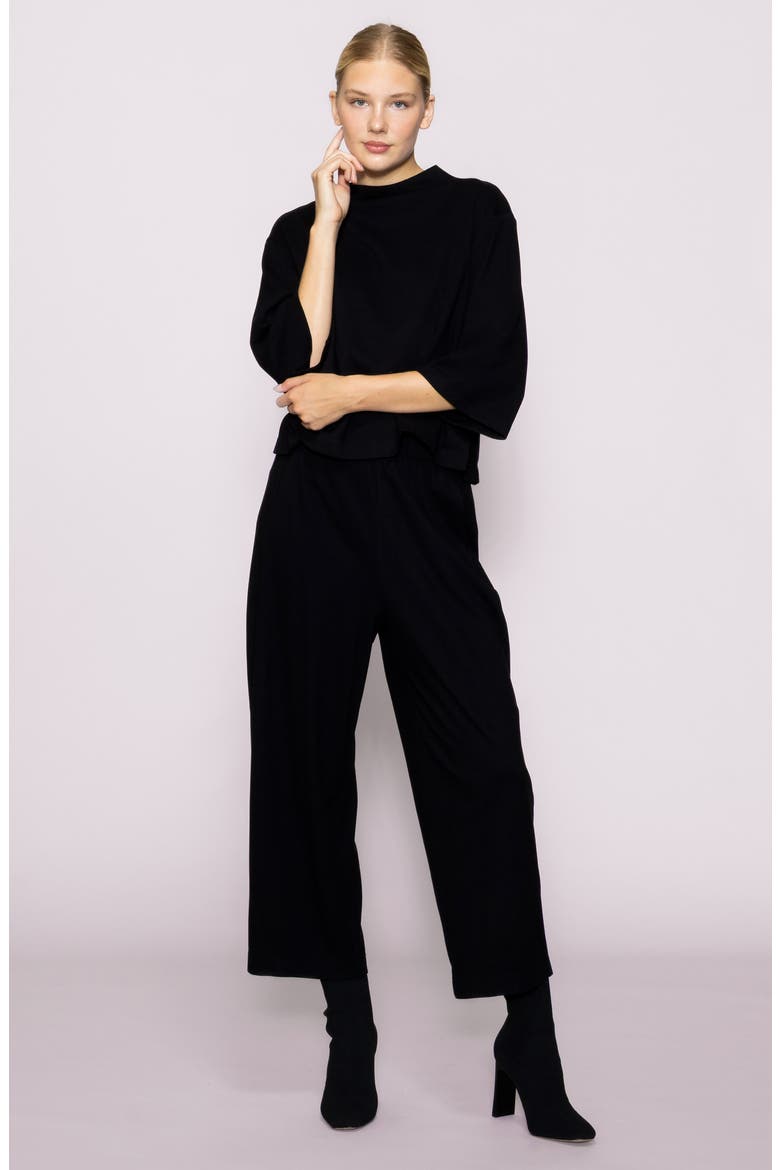 Brushed Knit Top, Alternate, color, BLACK