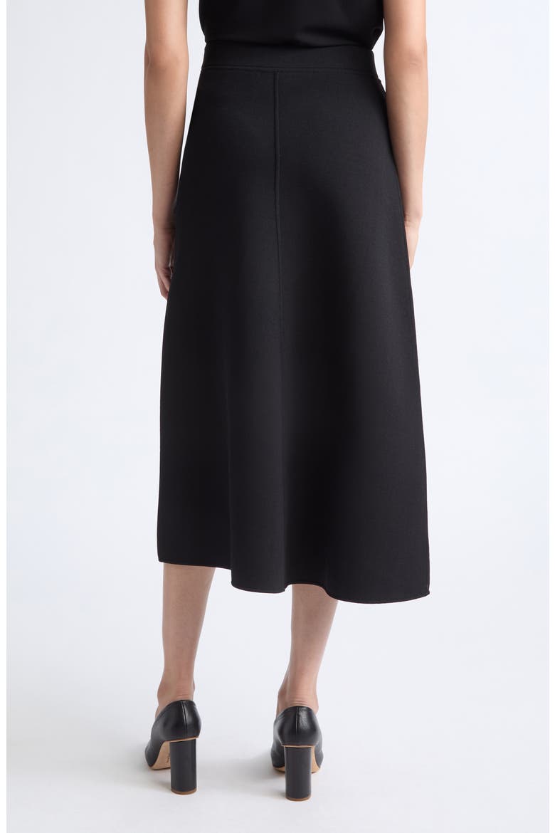 Felix Asymmetric Ruffle Trim Skirt, Alternate, color, BLACK