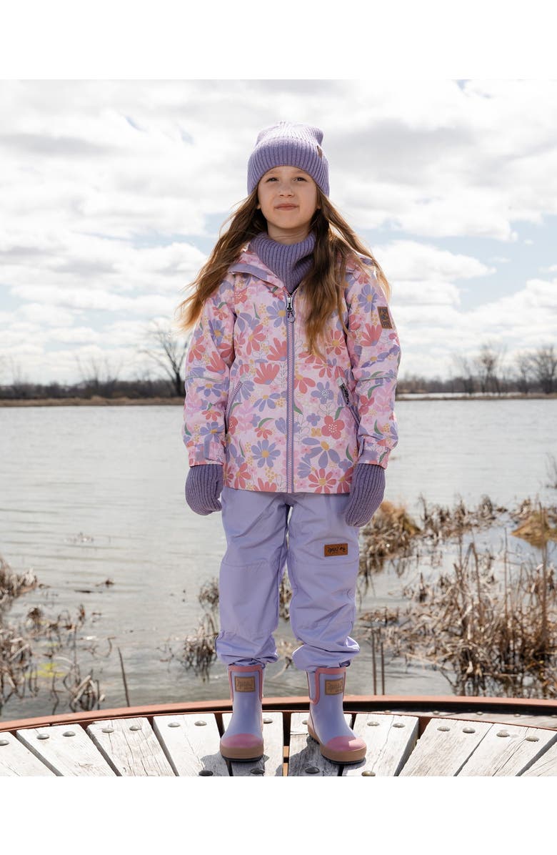 Deux par Deux Two-Piece Mid-Season Flower Outerwear Set, Alternate, color, Pink Flower Print