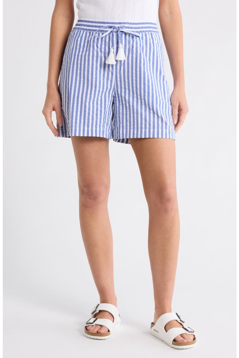 Frond Harbor Stripe 5-Inch Shorts, Main, color, COBALT HAZE