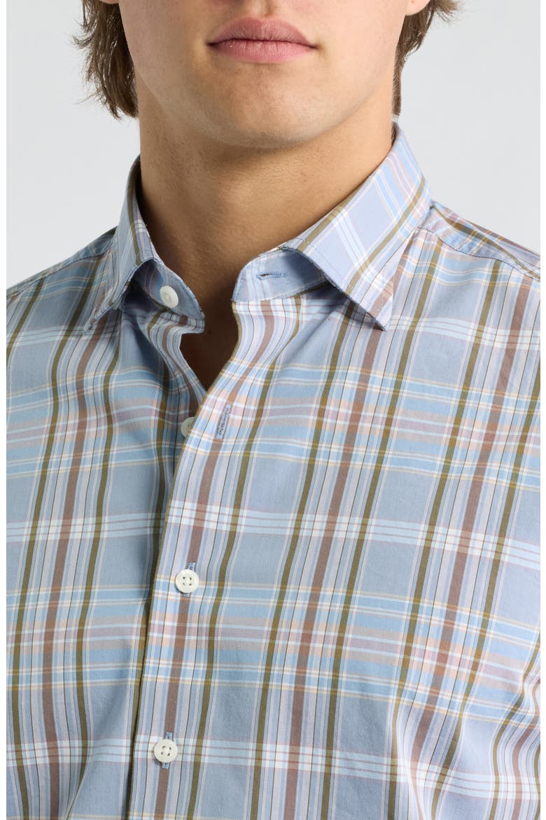 Potomac Plaid Long Sleeve Button Down Shirt, Alternate, color, BLUESTONE