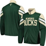 G-III SPORTS BY CARL BANKS Men's G-III Sports by Carl Banks Hunter Green Milwaukee Bucks Game Ball Full-Zip Track Jacket