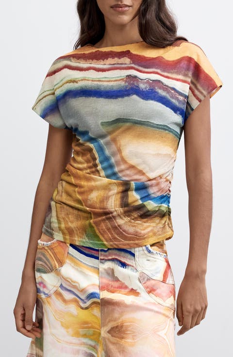 Ruched Short Sleeve T-Shirt
