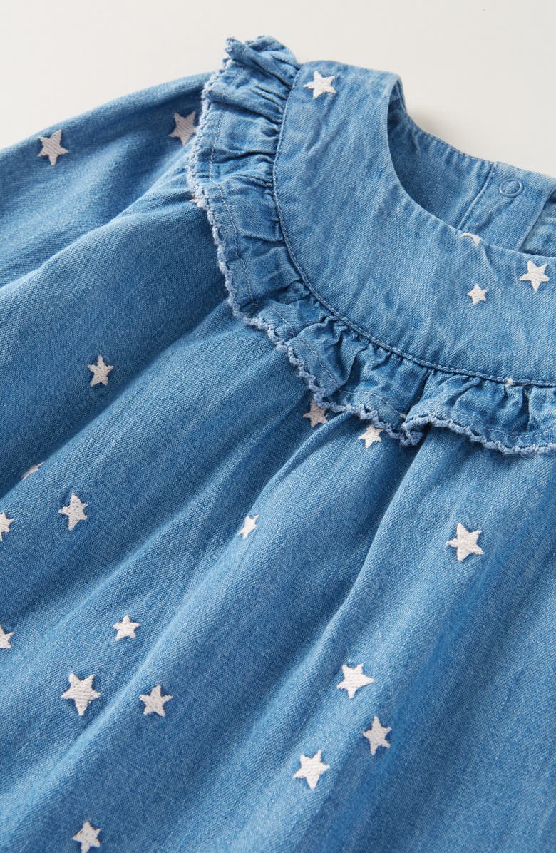 Tucker + Tate Star Embroidered Long Sleeve Denim Dress & Bloomers, Alternate, color, Mid Gem Wash- Stars