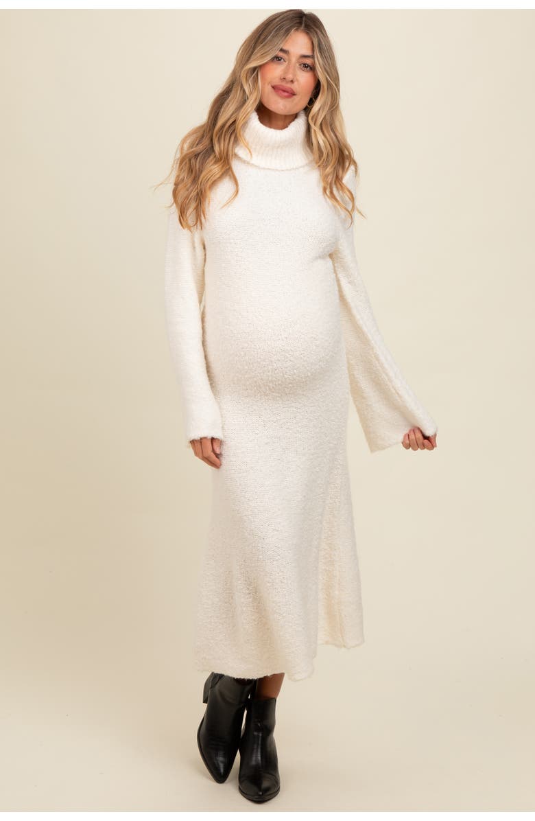 PinkBlush Turtleneck Bell Sleeve Sweater Dress, Alternate, color, Ivory