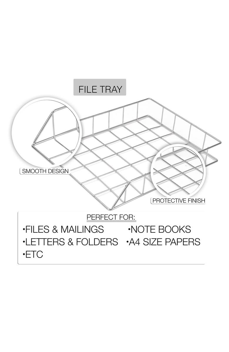 SORBUS Silver Desk Organizer 5-Piece Set, Alternate, color, 