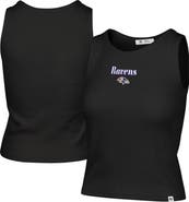 '47 Women's '47 Black Baltimore Ravens Cropped Straight Cut Ribbed Baby Tank Top
