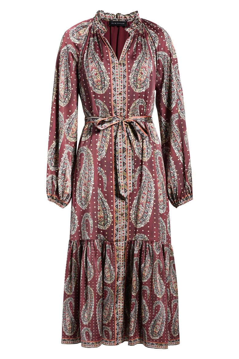Sienna Print Midi Dress, Alternate, color, FOLKLORE