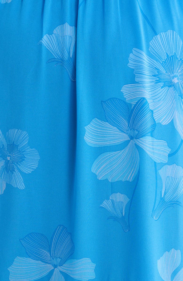 SUGARLIPS Surf Blossom Irene Smocked Midi Dress, Alternate, color, Blue White