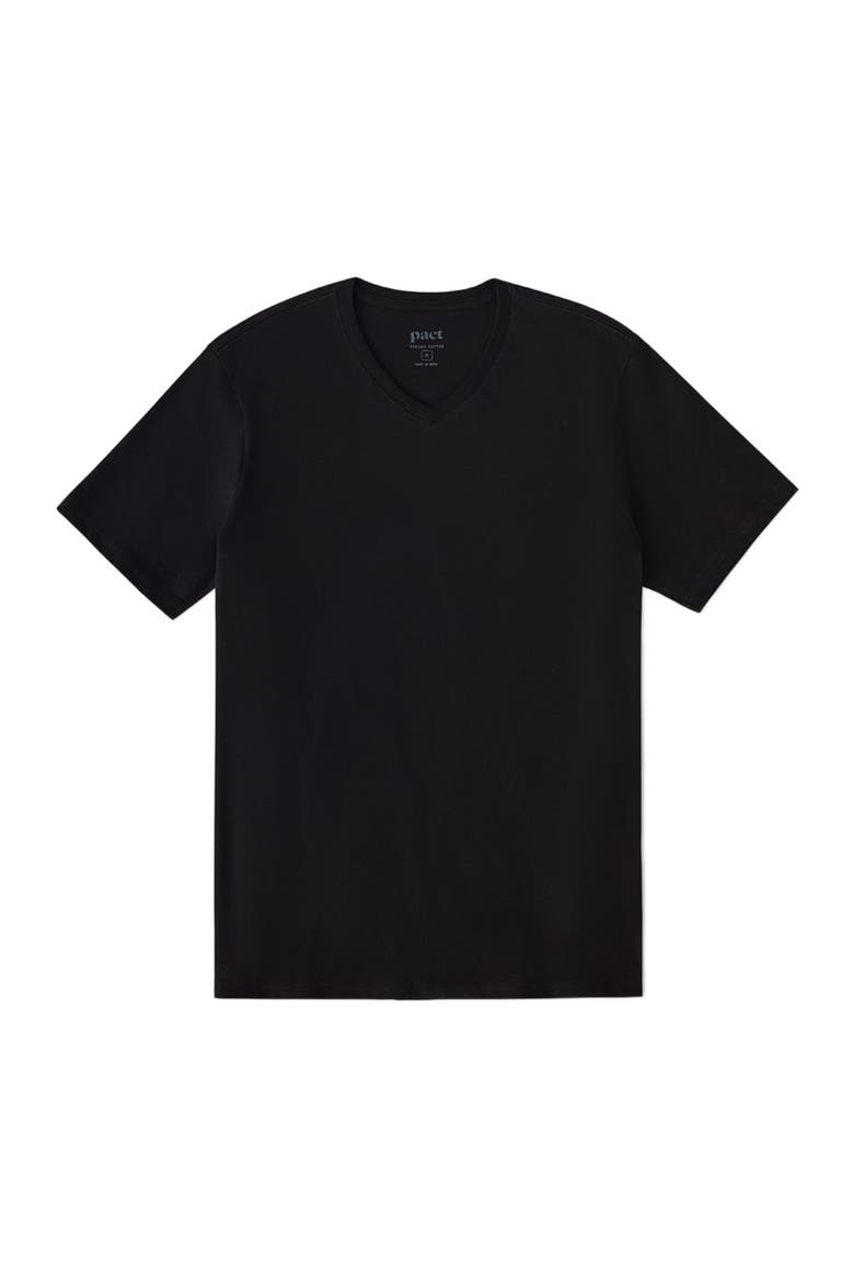 Organic Softspun V-Neck Tee, Alternate, color, Black