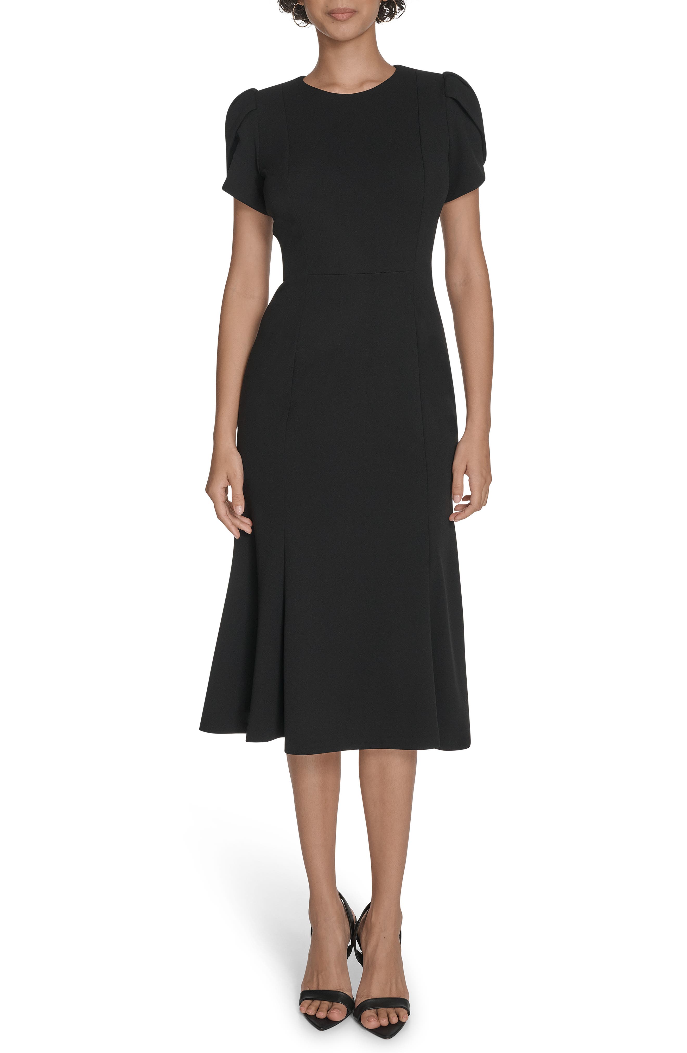 tulip sleeve midi dress Tulip Sleeve Midi Dress (Women)