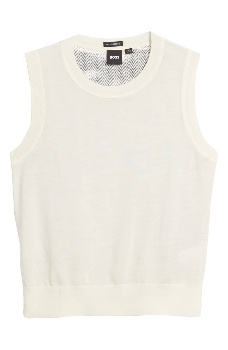 BOSS Flatina Mixed Media Sleeveless Sweater, Alternate, color,