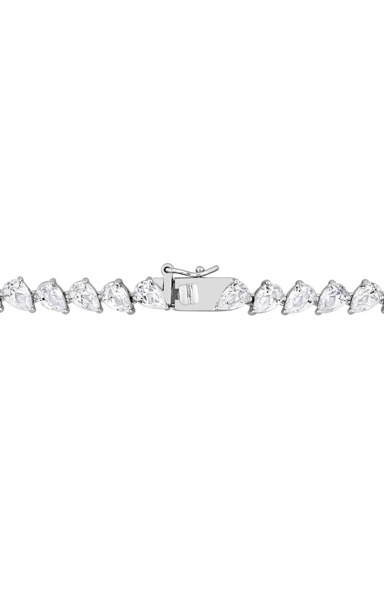 Julianna B. Created White Sapphire Teardrop Tennis Necklace, Alternate, color, Sterling Silver