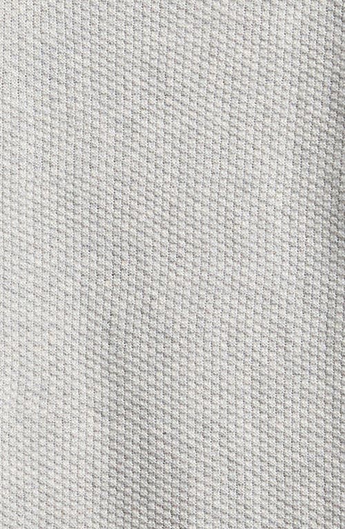Nordstrom Kids' Textured Cotton Johnny Collar Polo Sweater In Grey Light Heather