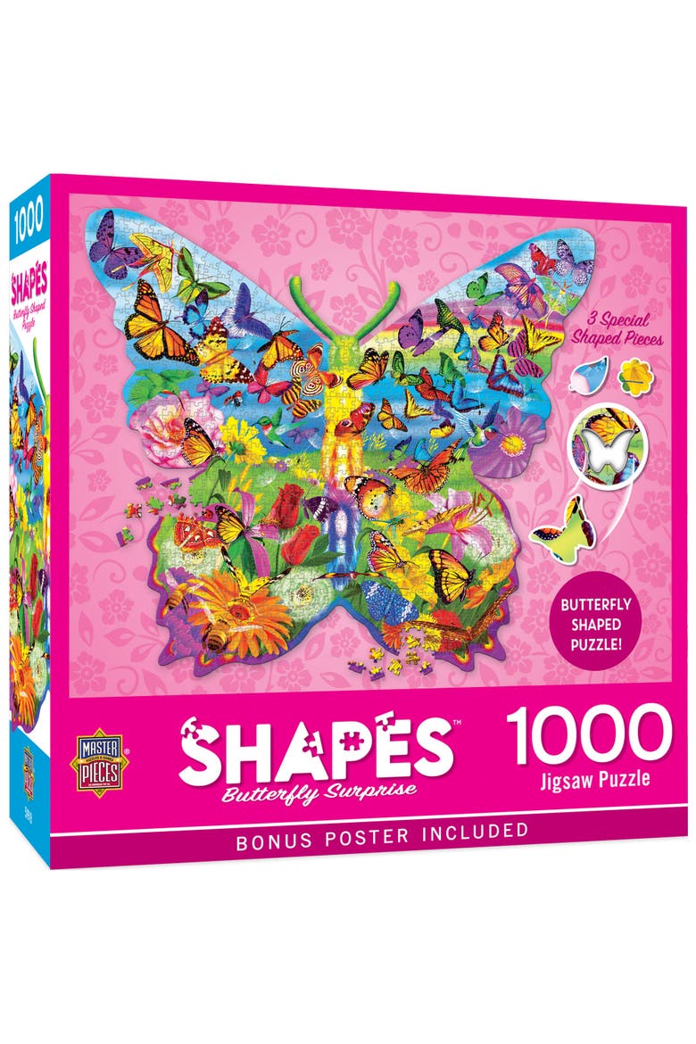 Butterfly Surprise 1000pc Shaped Puzzle, Main, color, Multicolor