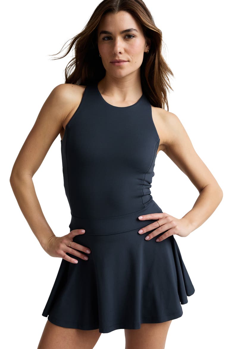 Sport Active Ace Pleated Dress with Built-In Shorts, Alternate, color, NOCTURNAL NAVY