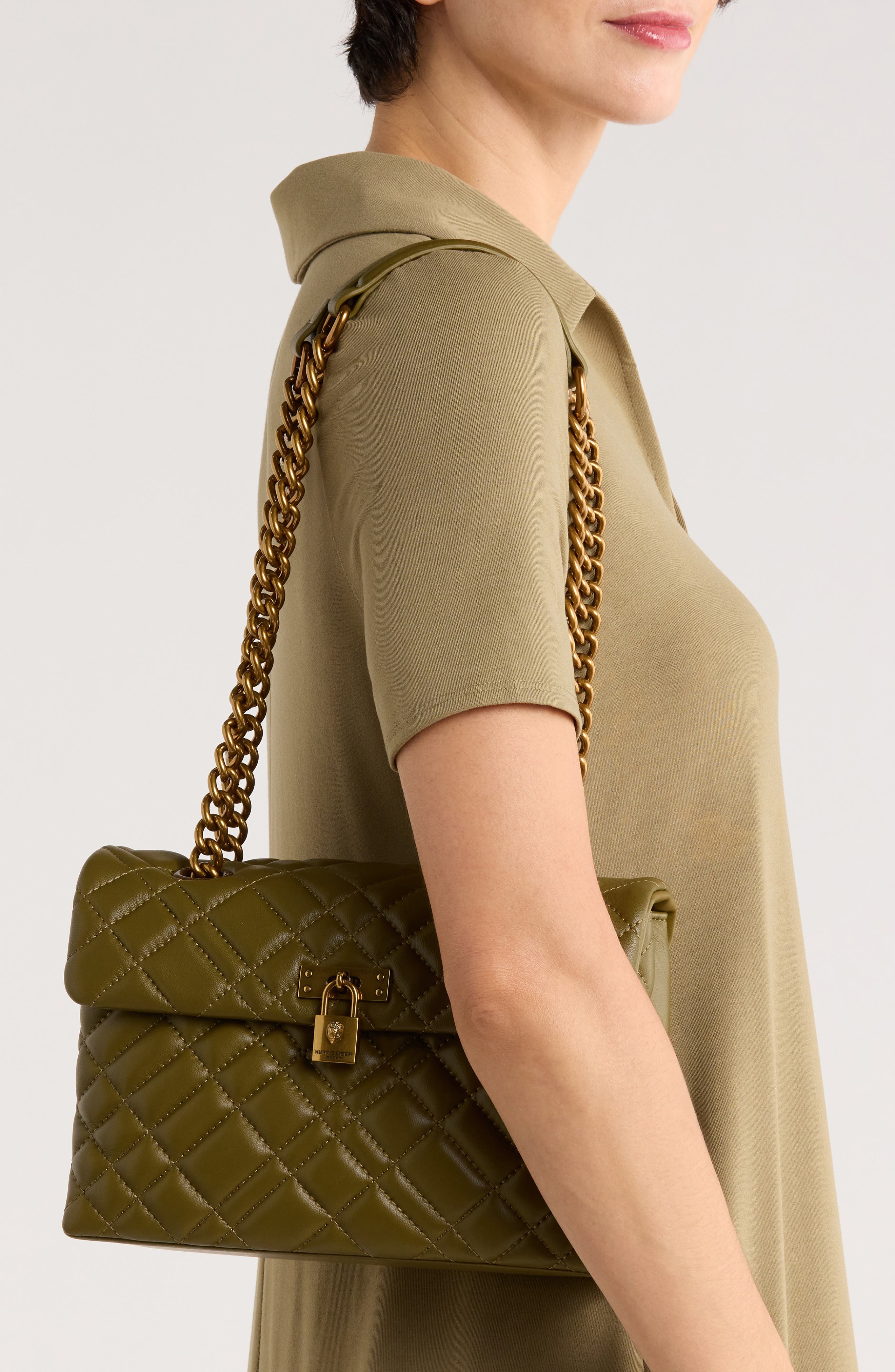 Kurt Geiger London Brixton Quilted Leather Shoulder Bag, Alternate, color, 