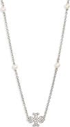 Tory Burch Delicate Kira Cultured Pearl Station Necklace