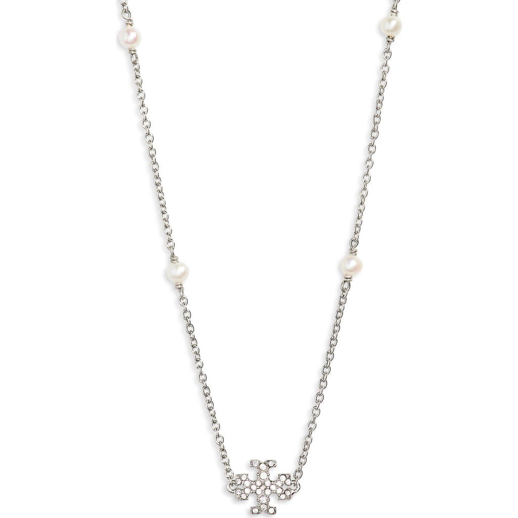 Tory Burch Delicate Kira Cultured Pearl Station Necklace