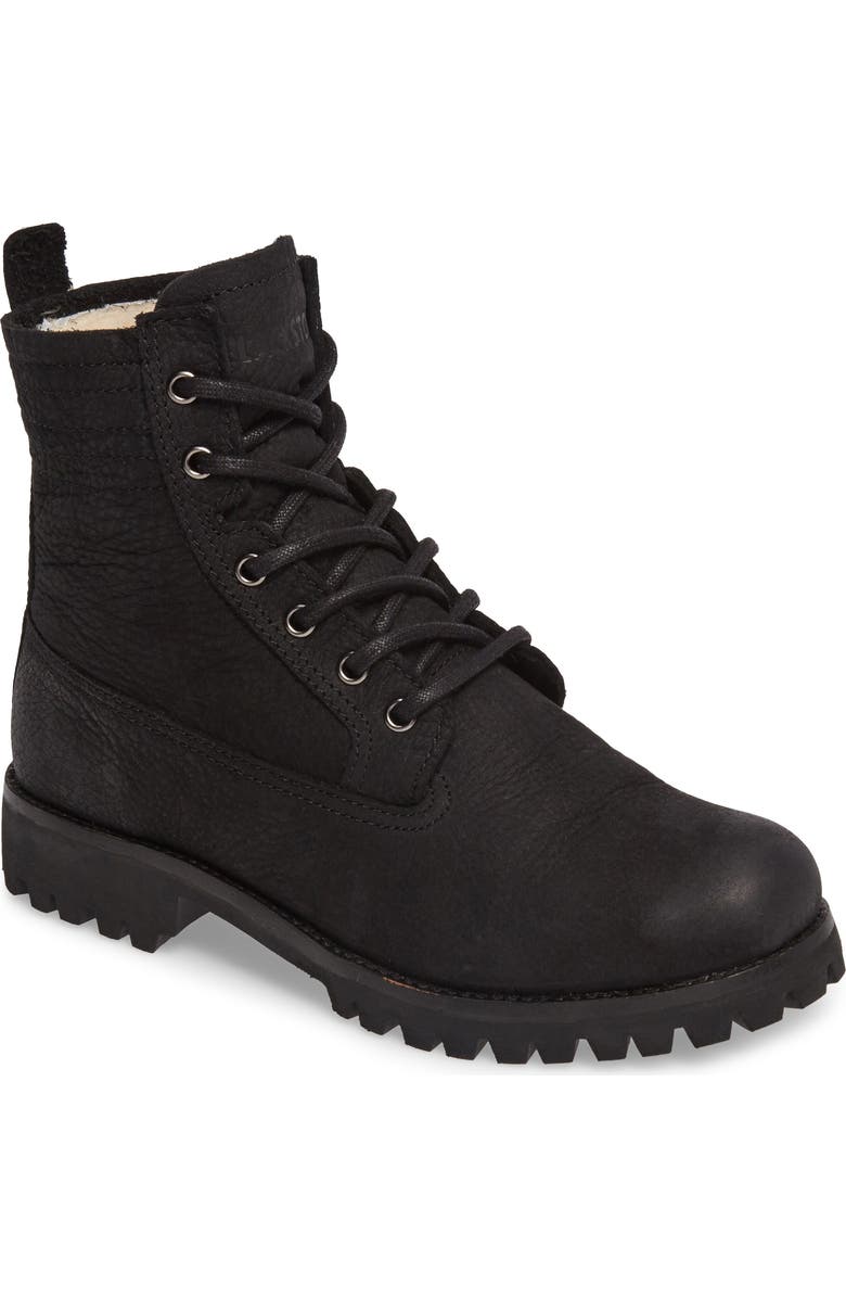 Blackstone OL22 Lace-Up Boot with Genuine Shearling Lining, Main, color,