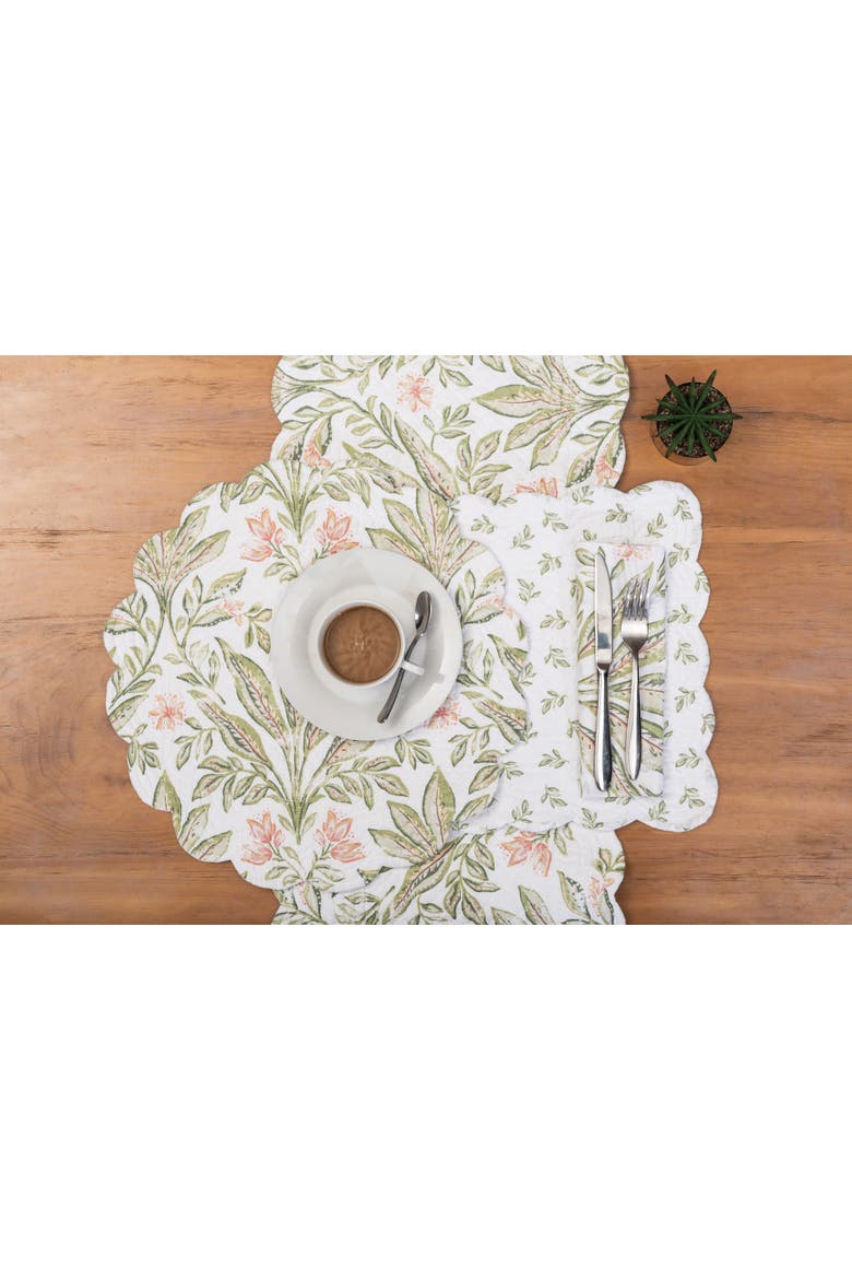 Lana Palms Reversible Graphic Print Machine Washable Napkins Set of 6, Alternate, color, Orange