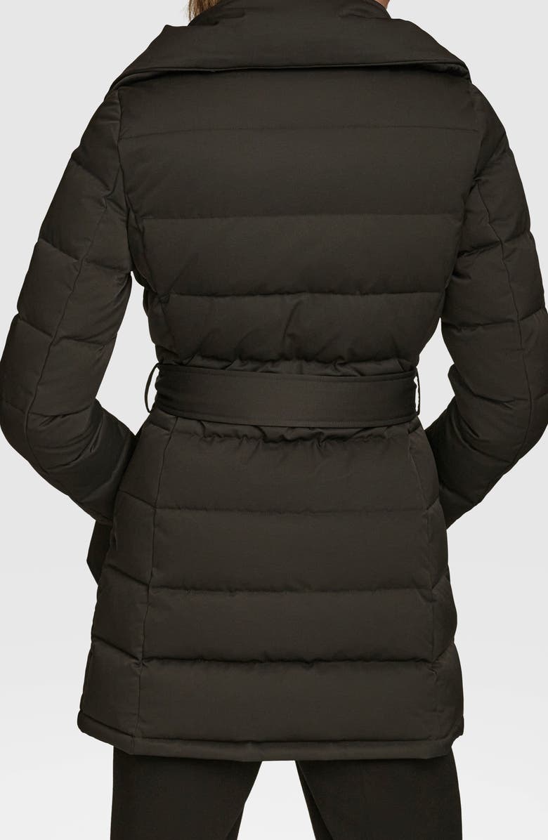 Donna Karan New York Water Resistant Belted Puffer Coat, Alternate, color, Black