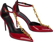 Balmain Sync Patent Leather Stilettos With Pointed Toe