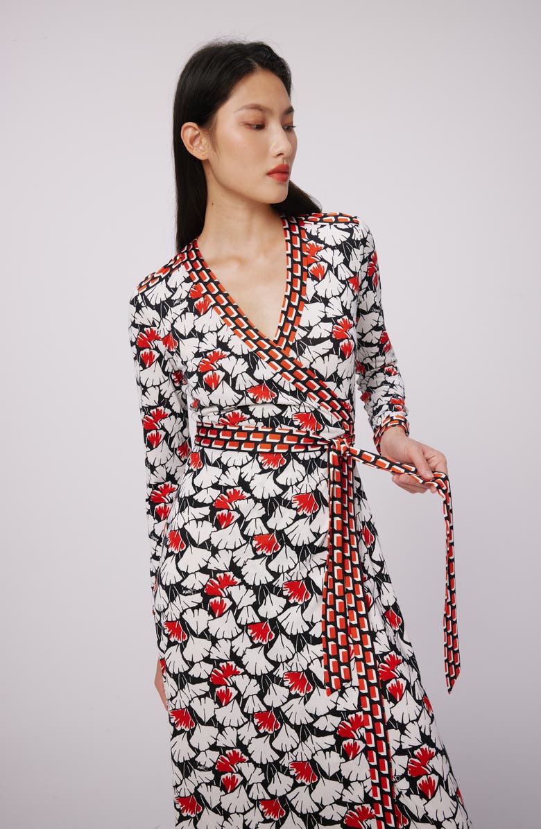 DVF Dancia Floral Print Wrap Dress, Alternate, color, 
