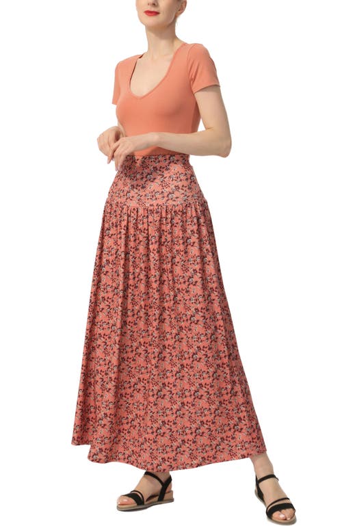Kimi & Kai Tiered Maxi Skirt In Brown