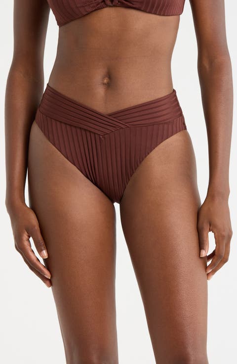 V-Front High Cut Bikini Bottoms