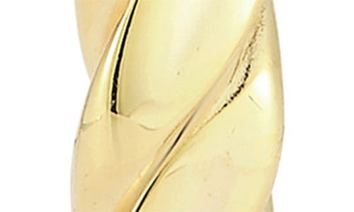 Chloe & Madison Chloe And Madison 14k Over Silver Medium Flattened Twist Hoops In Gold