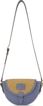 Tommy Bahama Logo Debossed Raffia Crossbody Bag