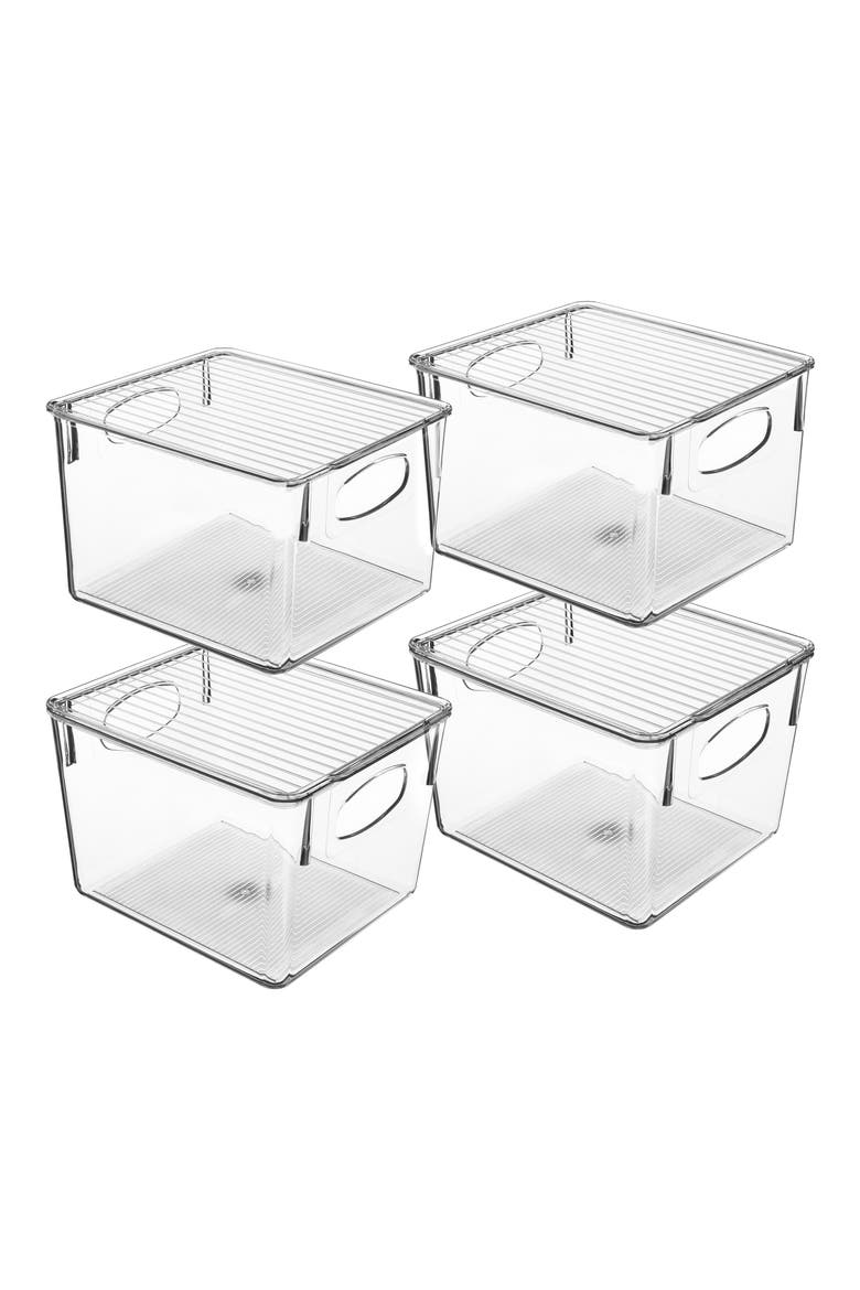 Clear Fridge Bin - Set of 4, Main, color, CLEAR