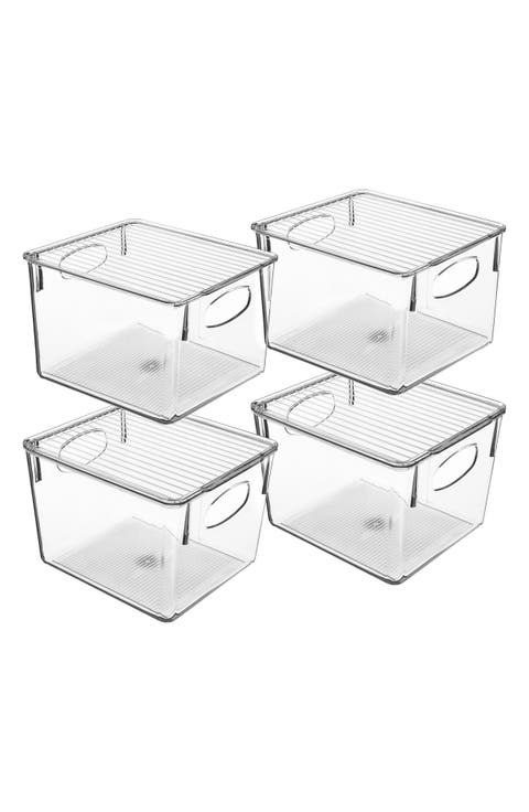 Clear Fridge Bin - Set of 4