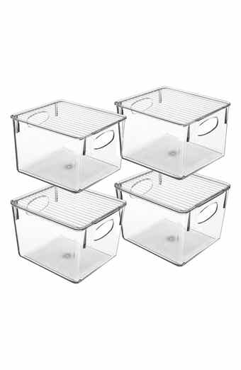 SORBUS Clear Fridge Bin - Set of 4