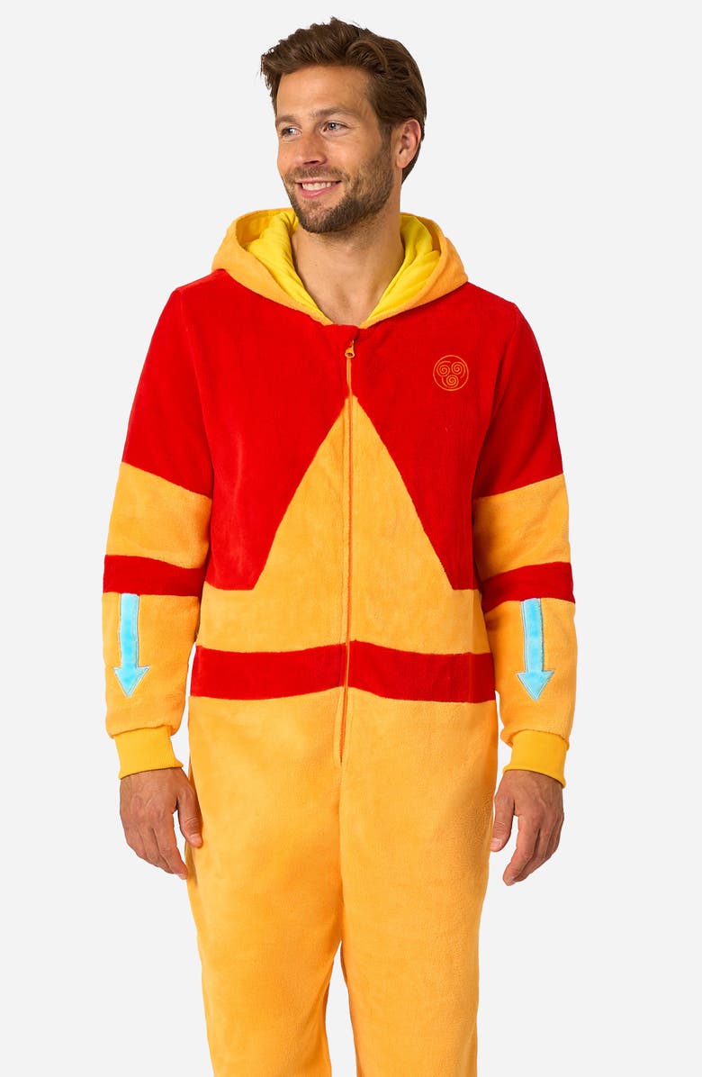 OppoSuits Aang Avatar<sup>®</sup> Long Sleeve Hooded Fleece Jumpsuit, Alternate, color, Yellow
