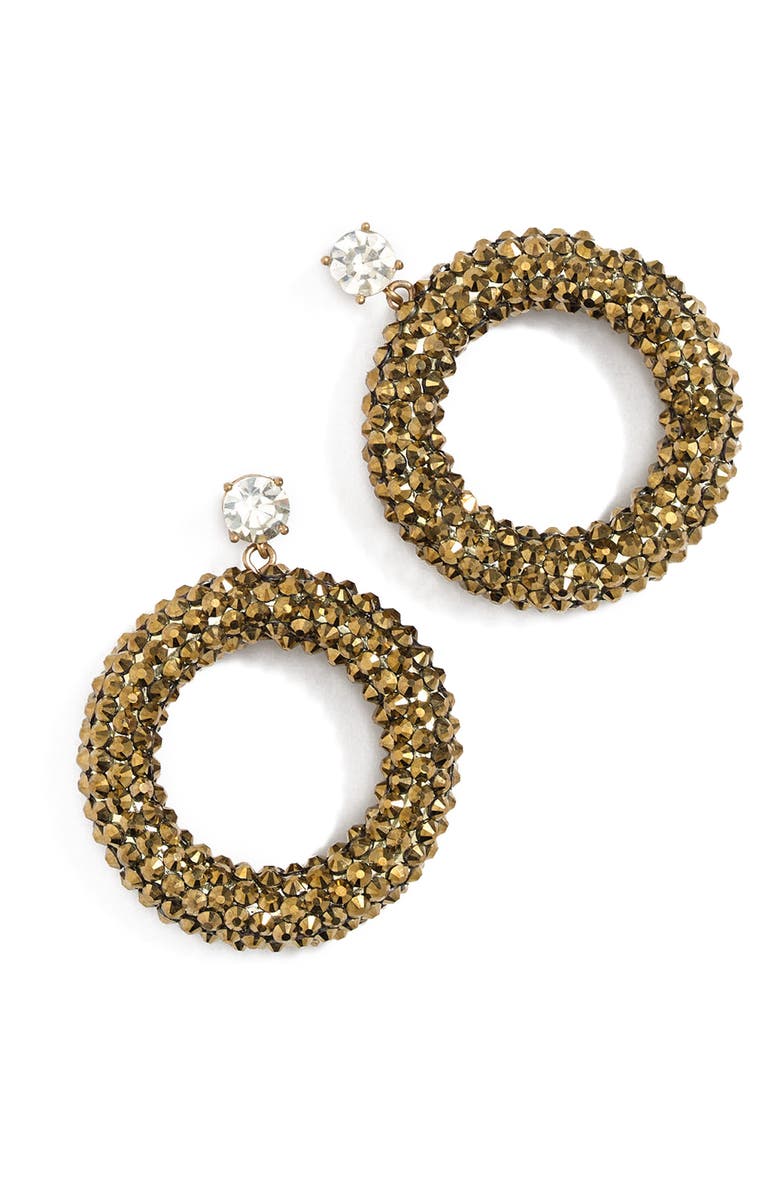 J.Crew Sparkle Drop Hoop Earrings, Main, color, 