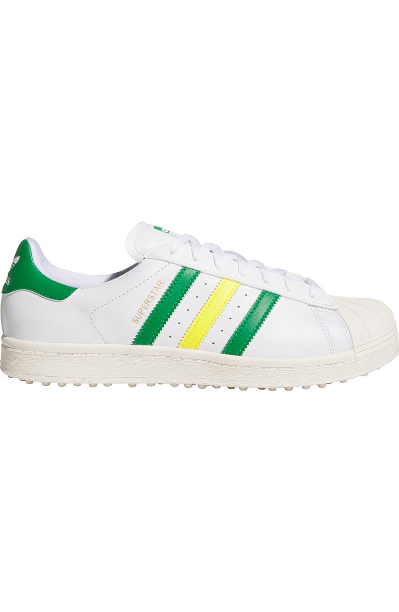 adidas Superstar Spikeless Golf Sneaker, Alternate, color, White/ Green/ Yellow