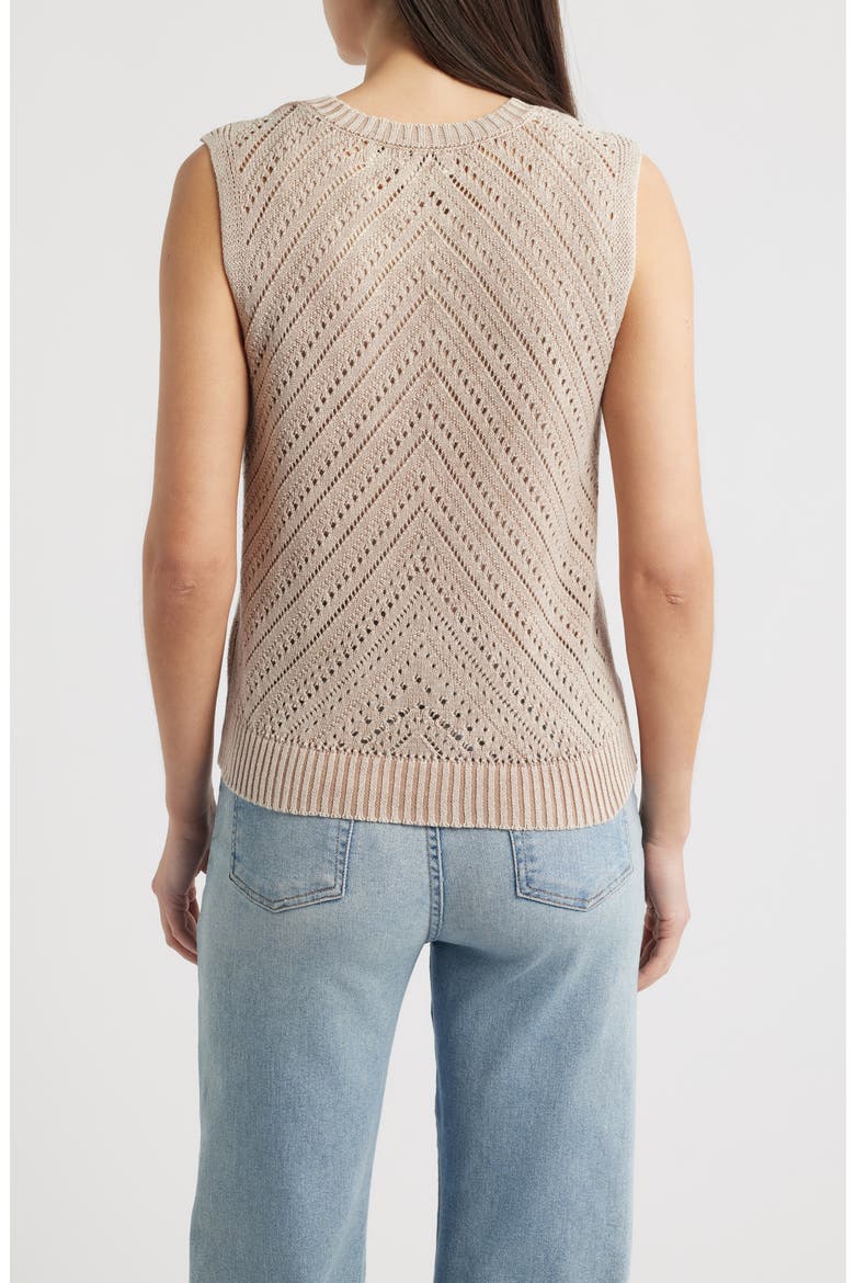 Open Stitch Sweater Vest, Alternate, color, LATTE