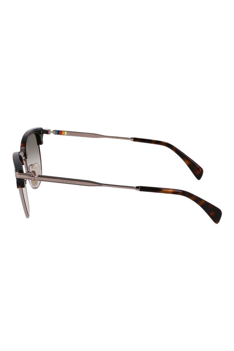 Linden 52mm Gradient Modified Rectangular Sunglasses, Alternate, color, GUNMETAL/ HAVANA