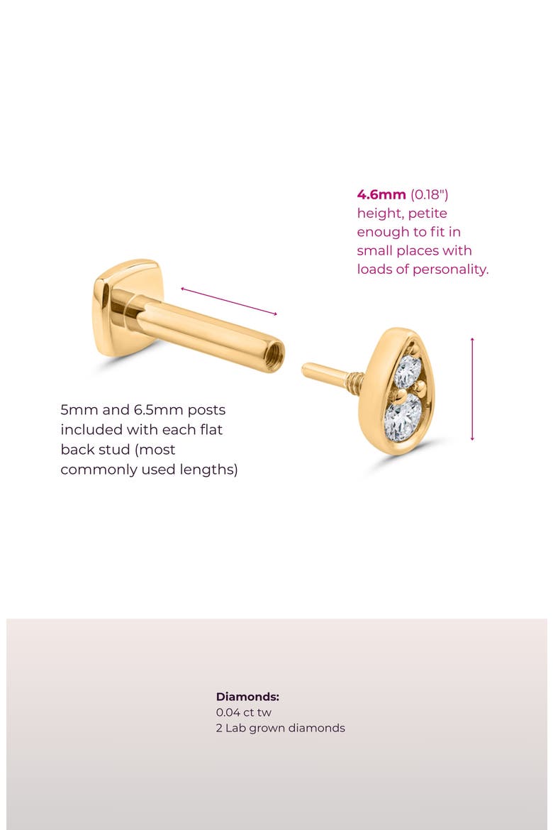 Perfect-Pear Flat Back Stud, Alternate, color, White Gold