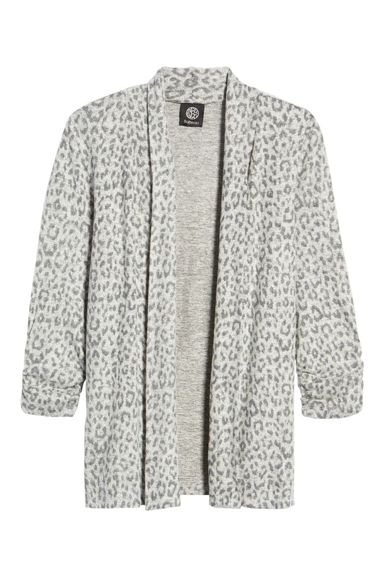 Hacci Open Cardigan, Alternate, color, H. GREY LEOPARD