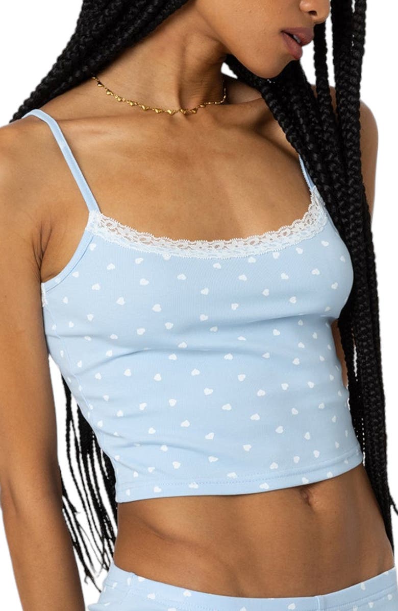 EDIKTED Follow Your Heart Stretch Cotton Tank Top, Alternate, color,