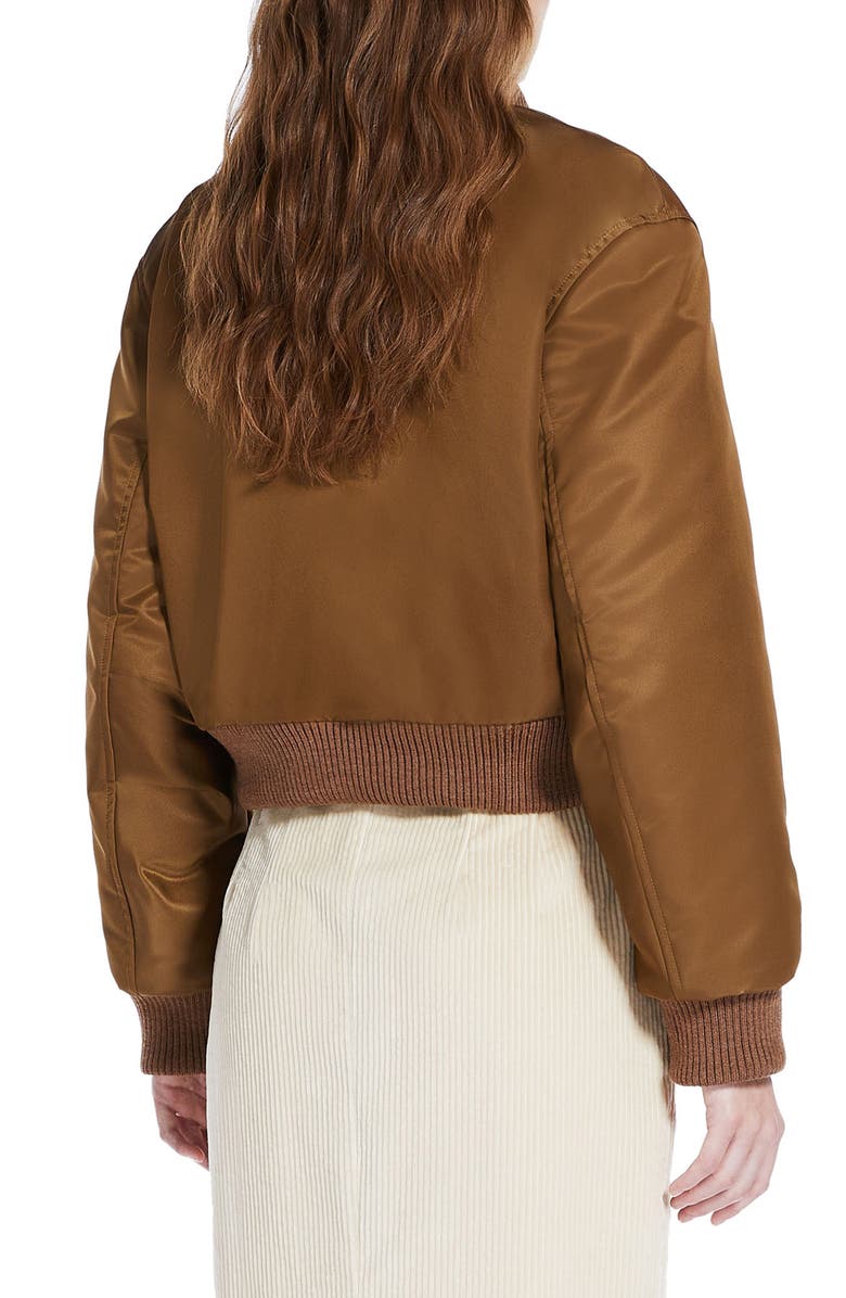 Weekend Max Mara Cloruro Bomber Jacket, Alternate, color, Tobacco