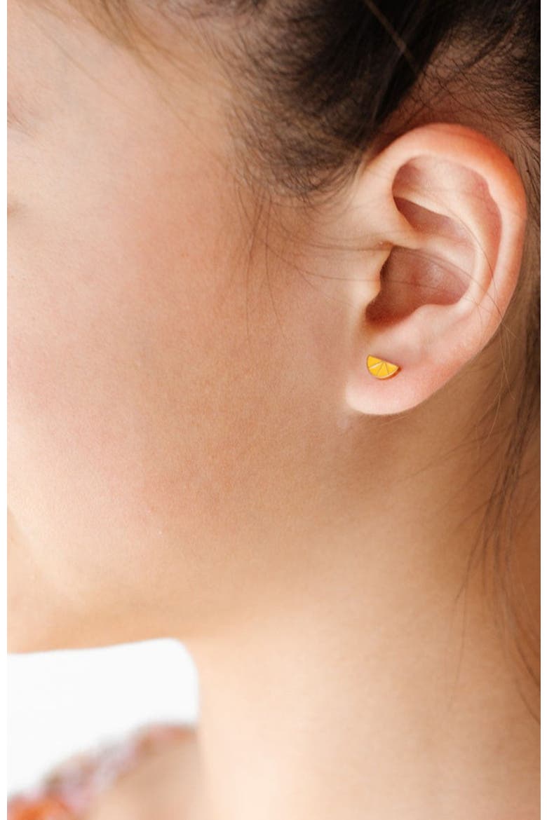 Lemon Stud Earrings, Alternate, color, Yellow