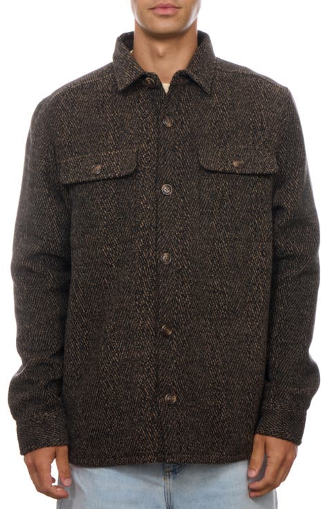 Knit Herringbone Shirt Jacket